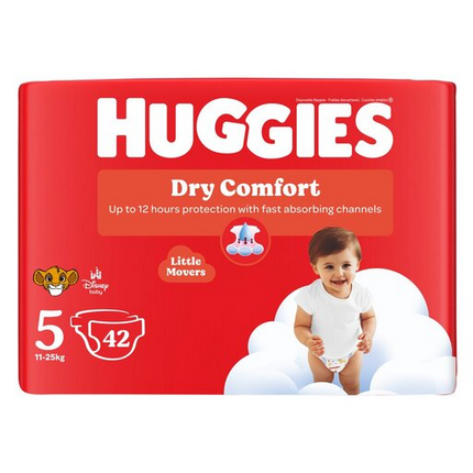 Huggies Dry Comfort Nappies Value Pack S5 44 Pack