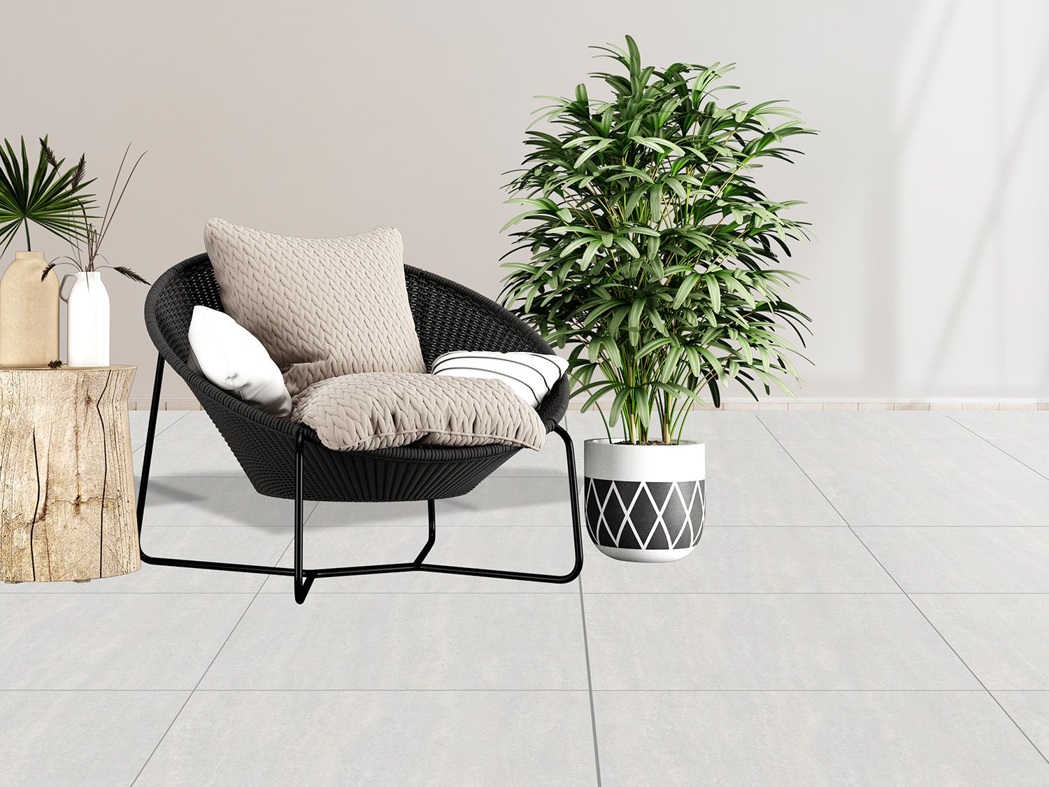 Felicia Grey EcoTec Shiny Glazed Porcelain Floor Tile - 600 x 600mm