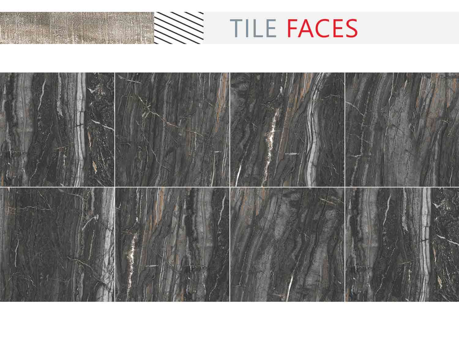 Tempest Charcoal EcoTec Rectified Shiny Hard Body Ceramic Floor Tile - 600 x 600mm