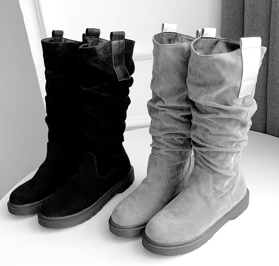Women Mid-Calf Boots Casual
Flat Western Cowgirl Shoes Women Fall