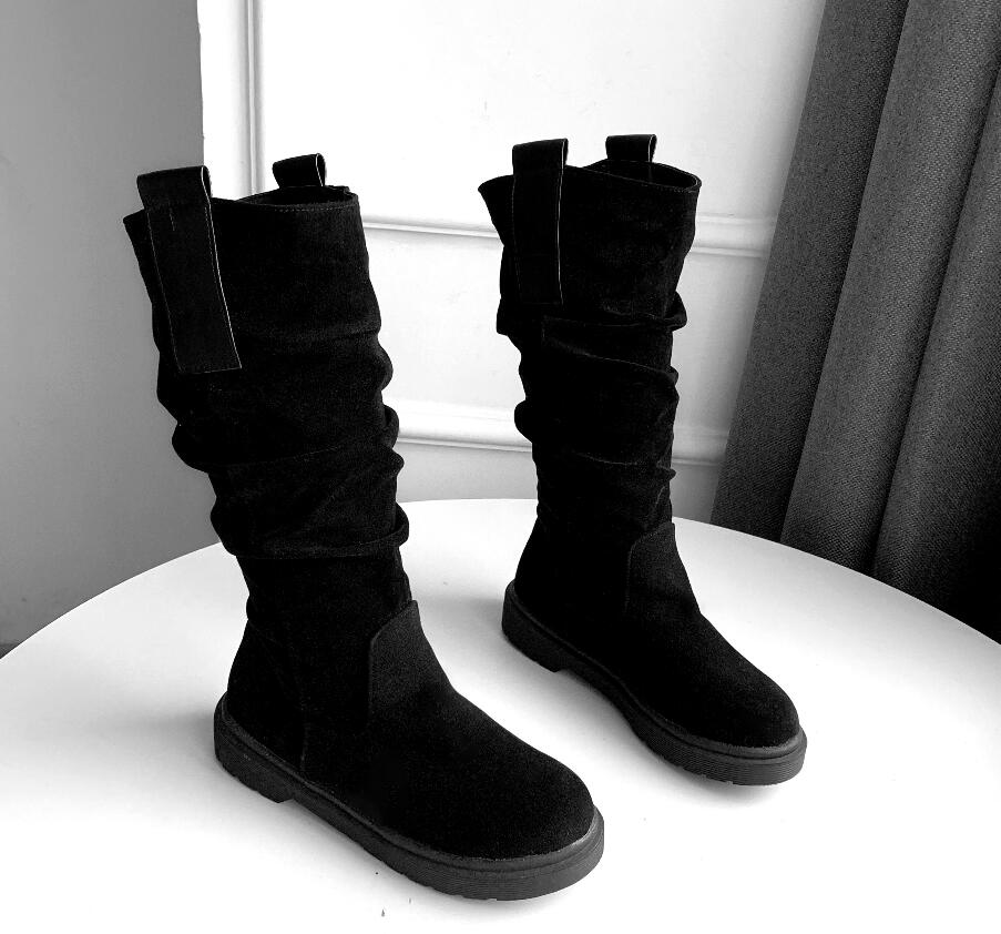 Women Mid-Calf Boots Casual
Flat Western Cowgirl Shoes Women Fall