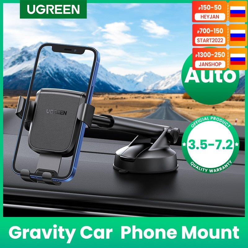 UGREEN Car Phone Holder Stand Gravity Car Suction Cup Phone Stand for