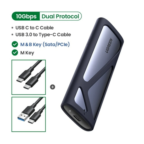 UGREEN M.2 NVMe SSD Enclosure Dual Protocol NVMe SATA to USB 3.1 Gen2