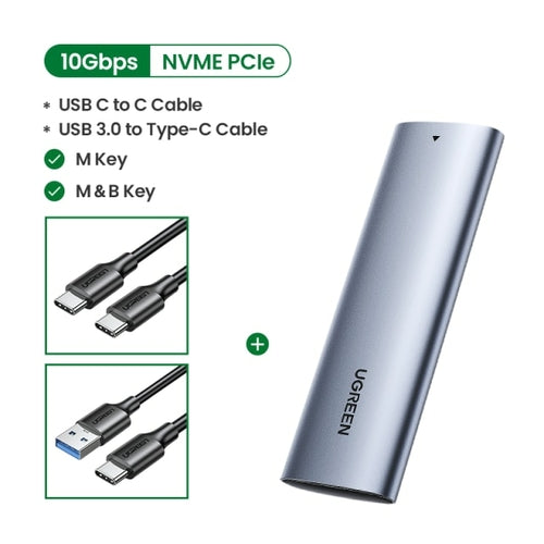 UGREEN M.2 NVMe SSD Enclosure Dual Protocol NVMe SATA to USB 3.1 Gen2