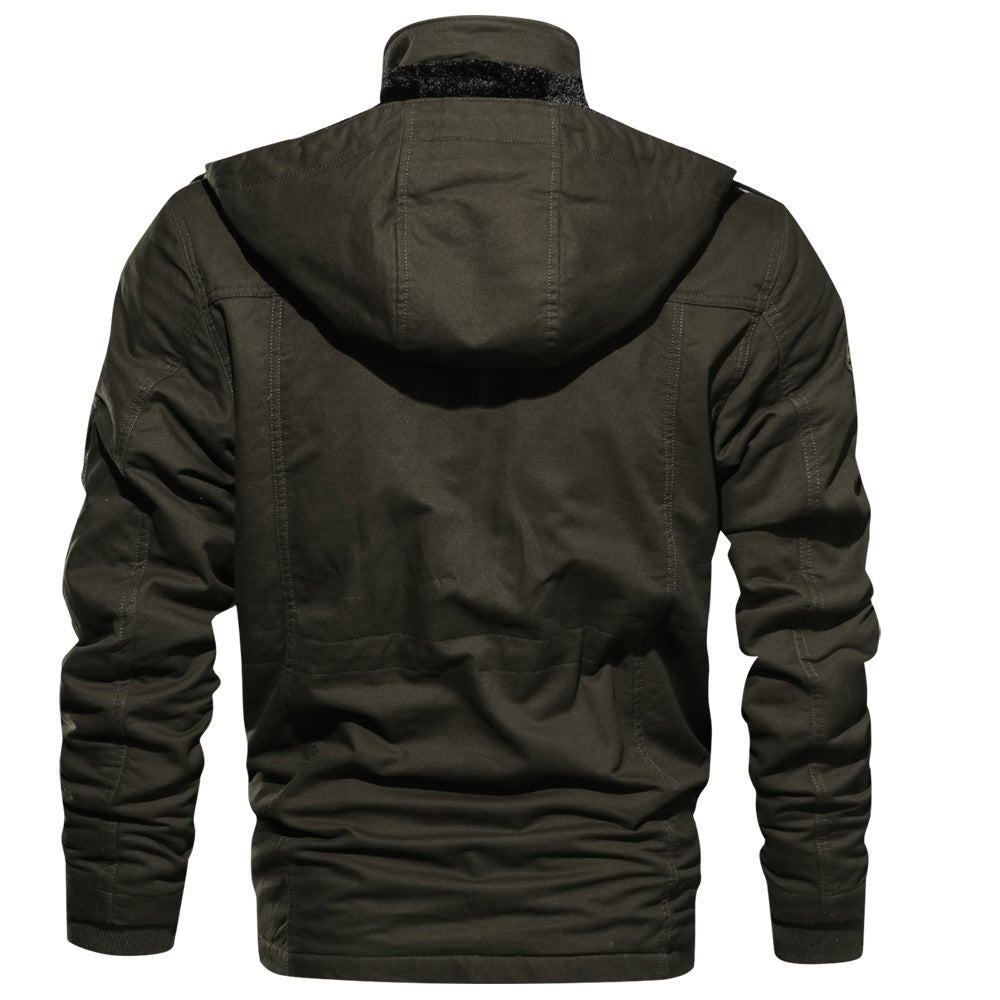 Male Military Jacket Warm Hooded Coat Thermal Thick Outerwear
