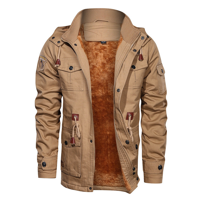 Male Military Jacket Warm Hooded Coat Thermal Thick Outerwear