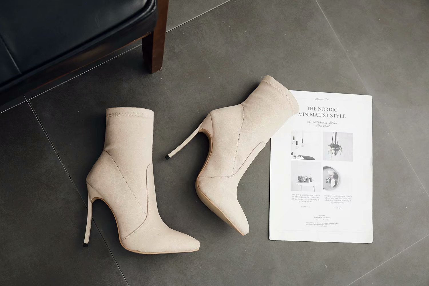 Women's Boots High Heel Fashion Stiletto Martin Shoes With Pointed