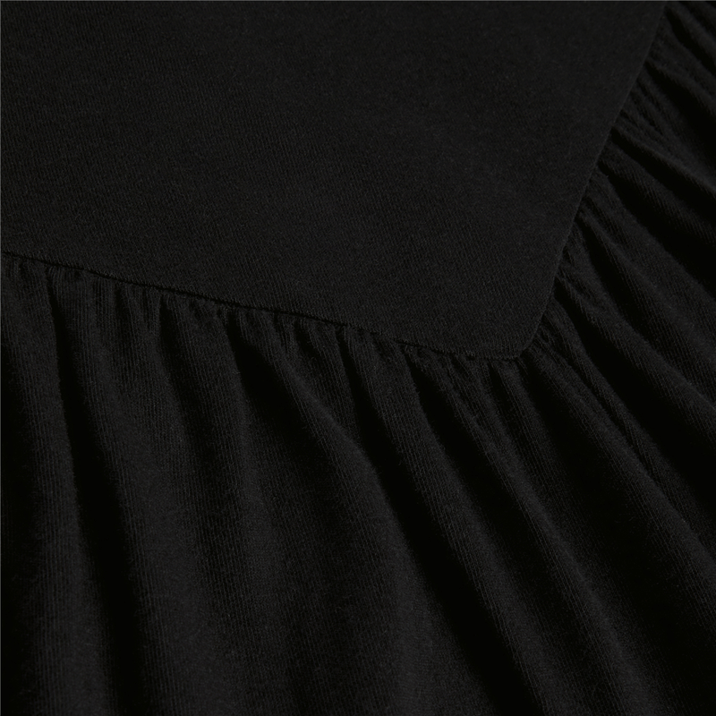 Women's Black Tiered Maxi T-Shirt Dress