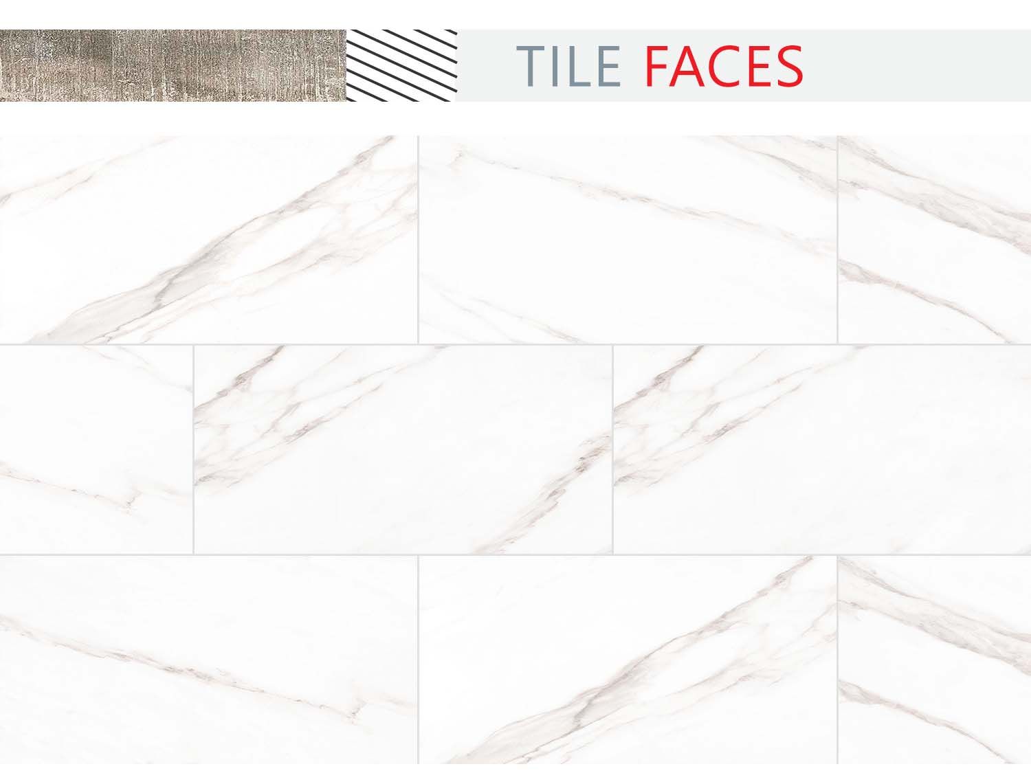 Statuario Satin EcoTec Rectified Shiny Glazed Porcelain Floor Tile - 895 x 445mm