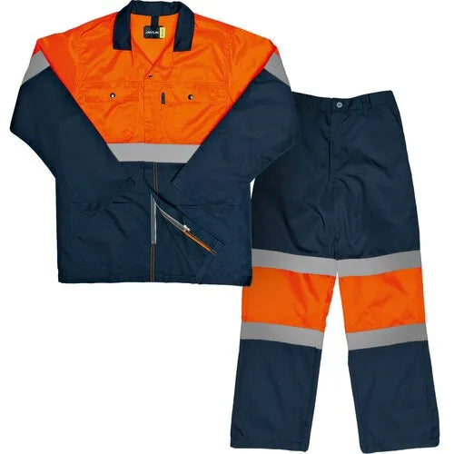 Hivis Two Tone Worksuits - Orange
