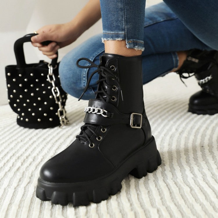 Women's short boots platform High Heel Block Heel Ankle boots
