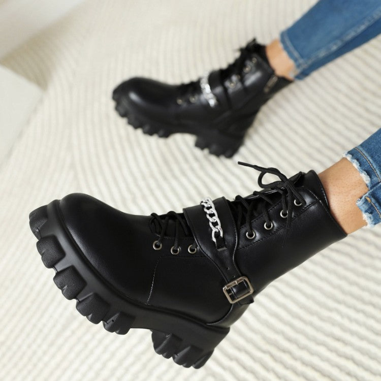 Women's short boots platform High Heel Block Heel Ankle boots