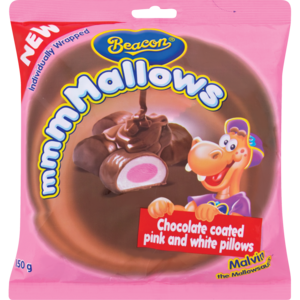 Beacon Chocolate Coated Pink & White Marshmallows 150g