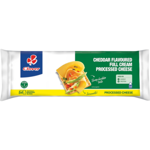 Clover Cheddar Flavoured Full Cream Processed Cheese Slices Pack 810g