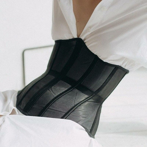Strapless Tube Mesh See Through Crop Top