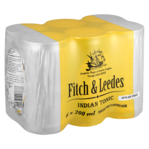 Fitch & Leede's Sugar Free Indian Tonic Flavoured Sparkling Drink Cans 6 x 200ml