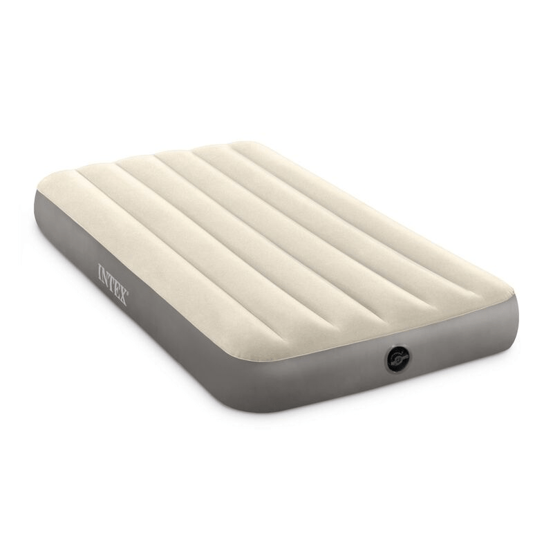 Intex Deluxe Single-High Dura-Beam Airbed -  white-grey - myhoodmarket
