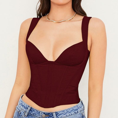 Satin Boned Pads Backless Zipper 2 Layer Stretch Sexy Bodycon Crop Top