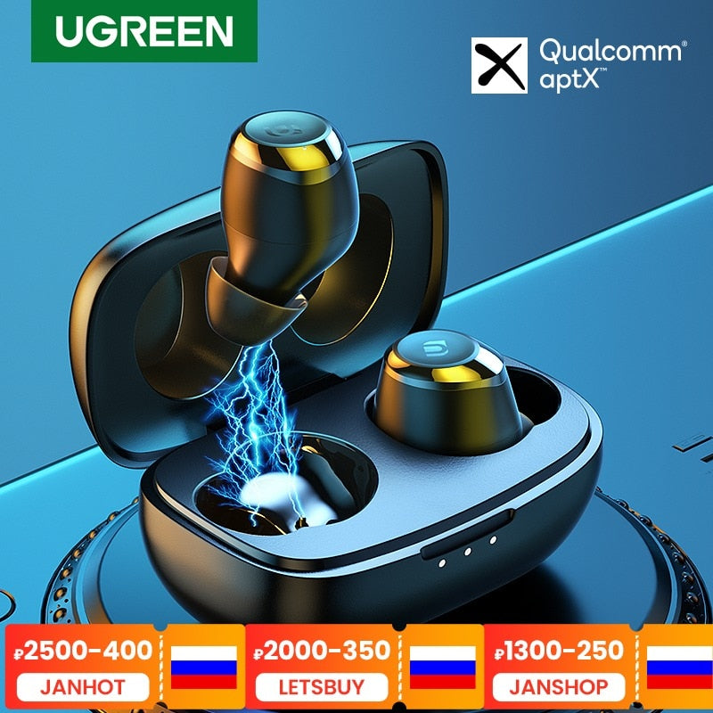 UGREEN TWS Wireless Bluetooth 5.0 Earphones Qualcomm aptX True