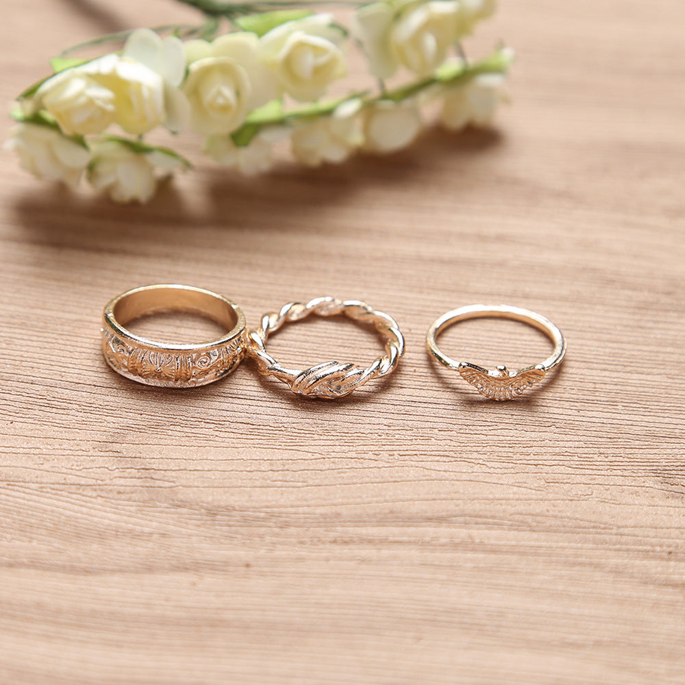 Vintage Diamond Ring Set Twelve Combination Eagle Winding Knotted