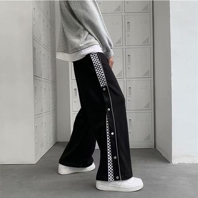 Black Harem Overalls Multi-Pocket Ribbon cargos